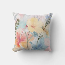 COUSSIN ASSEZ PASTEL FLORALE CONCEPTION ABSTRAITE DE COULE