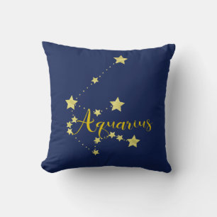 Coussin Astrologie Aquarius avec constellation d'étoiles
