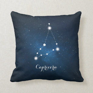 Coussin Astrologie Bleu Nebula Capricorne Symbole Zodiaque