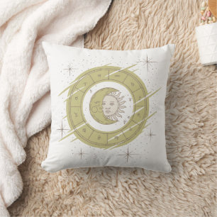 Coussin Astrologie du Soleil céleste et de la Lune
