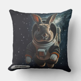 Coussin Astronaut Bunny Space Surreal Animal Custom
