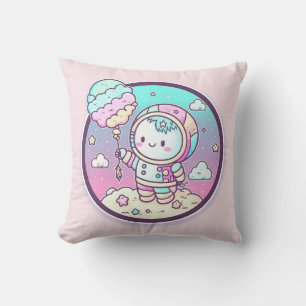 Coussin Astronaut mignon avec balon de crème glacée sur la