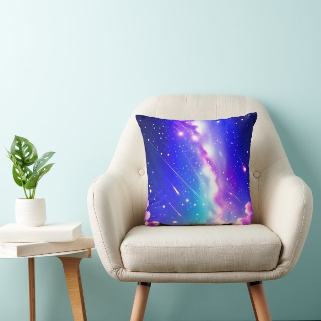 Coussin Astronomie de la Voie Lactée bleue et rose Imagina (Chaise)
