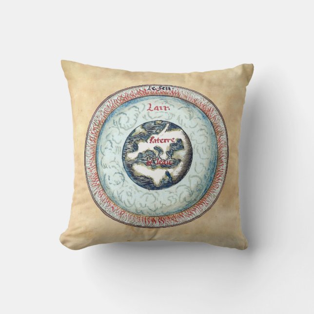 Coussin Astronomie Médiévale Astrologie Alchimie Manuscrit (Recto)