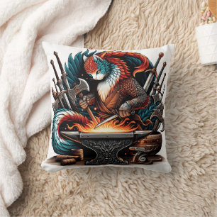 Coussin Atelier de forgeron artisanal en Imaginaire coloré