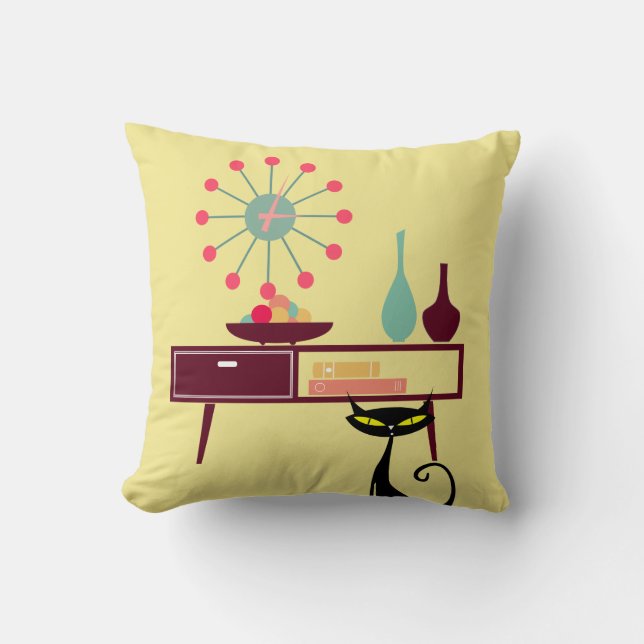 Coussin atomique de meubles d'horloge de chat (Recto)