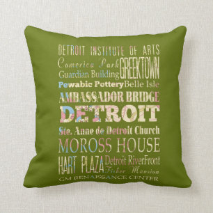 Coussin Attractions et endroits célèbres de Detroit,