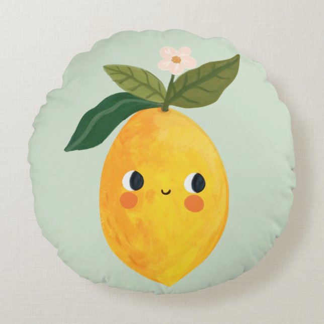 Coussin au citron souriant - Nourriture aux fruits (Devant)