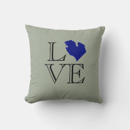 Coussin Au coeur Michigan État du Grand lac