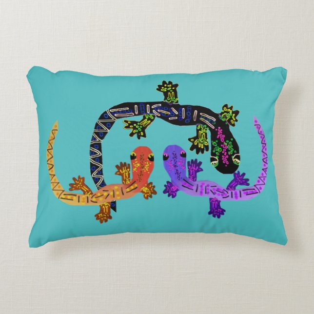 Coussin au néon d'accent de Gecko (Devant)