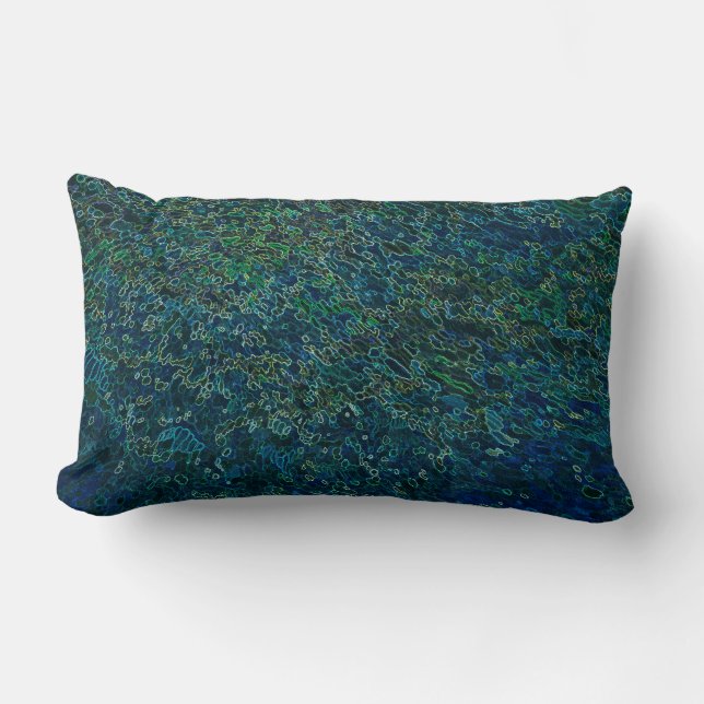 Coussin au néon de vagues par Margaret Juul (Recto)