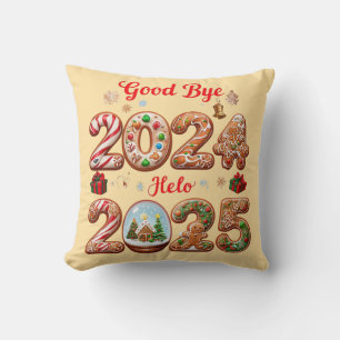 Coussin Au revoir 2024 Bonjour 2025 Bonne année Design