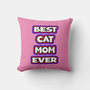 Coussin Audacieux Coloré Meilleur Chat Maman Toujours Fun