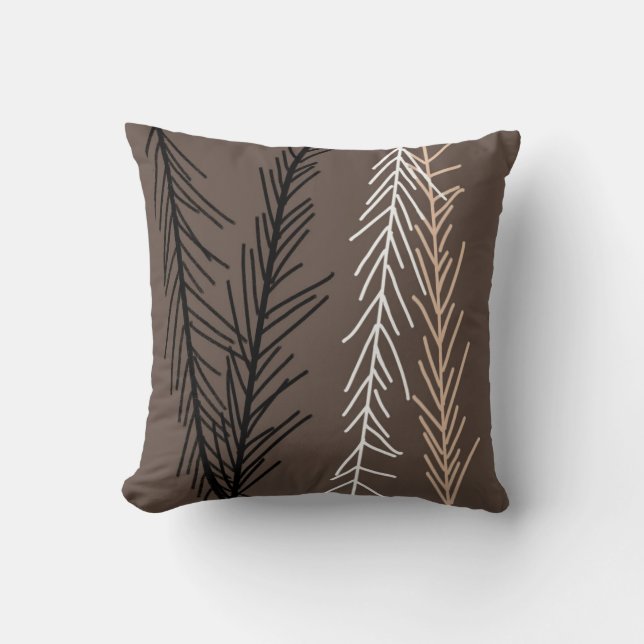 coussin audacieux noir, blanc gris abstrait art na (Recto)