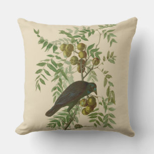 Coussin Audubon American Crow Black Bird