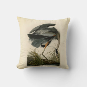 Coussin Audubon Great Blue Heron Marsh Bird