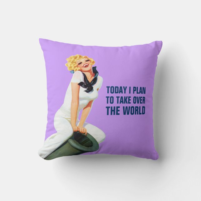 Coussin Aujourd'hui je prévois de succéder le monde (Recto)