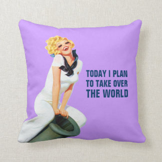 Coussin Aujourd'hui je prévois de succéder le monde