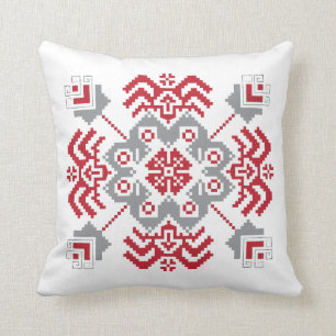 Coussin Auseklis letton Médaillon géométrique d'art pop