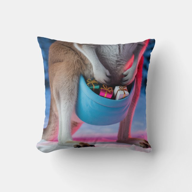 Coussin Australian Kangaroo Pouch Christmas Holiday Gifts (Recto)