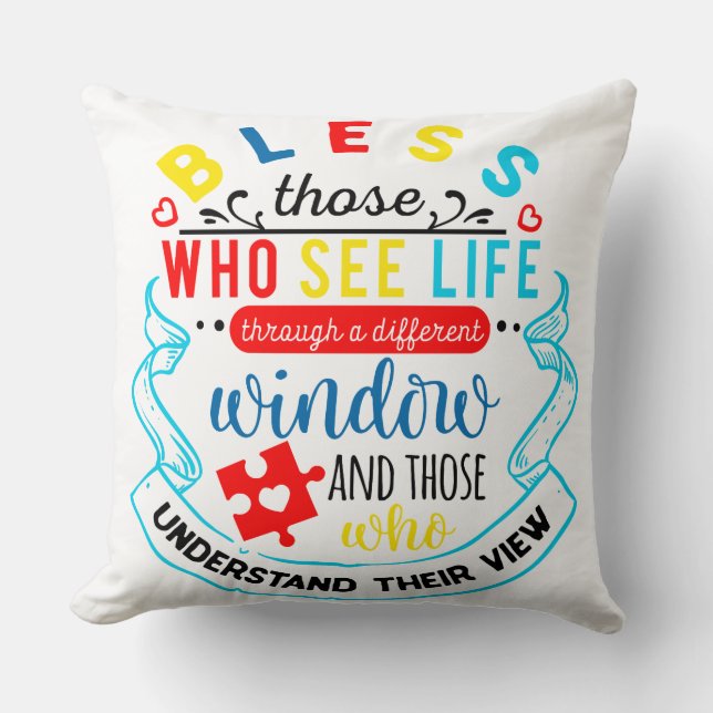 Coussin Autisme - Jetez l'oreiller 20" x 20" (Recto)