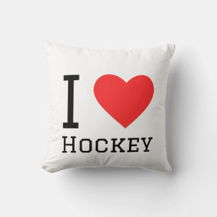 Coussin Autocollant carré J'adore hockey