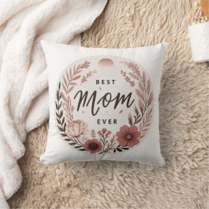 Coussin Autocollant Élégant Boho Meilleure Maman - Fleurs