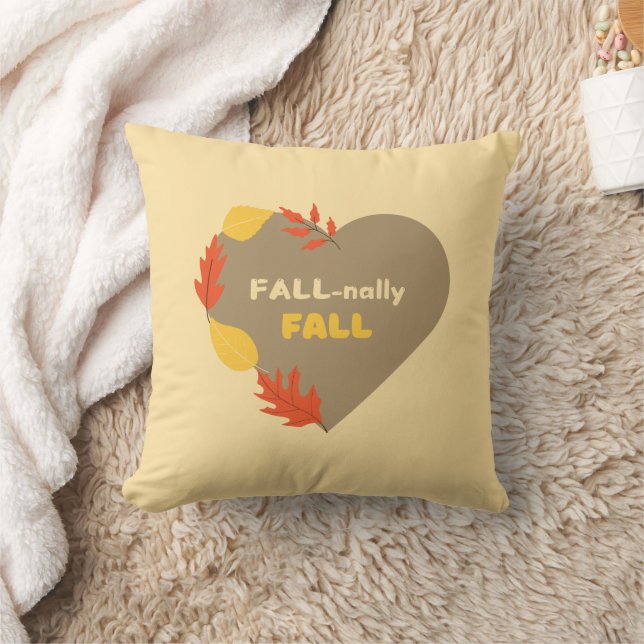 Coussin Automne Automne : Coeur Automne avec Design Feutré (Couverture)