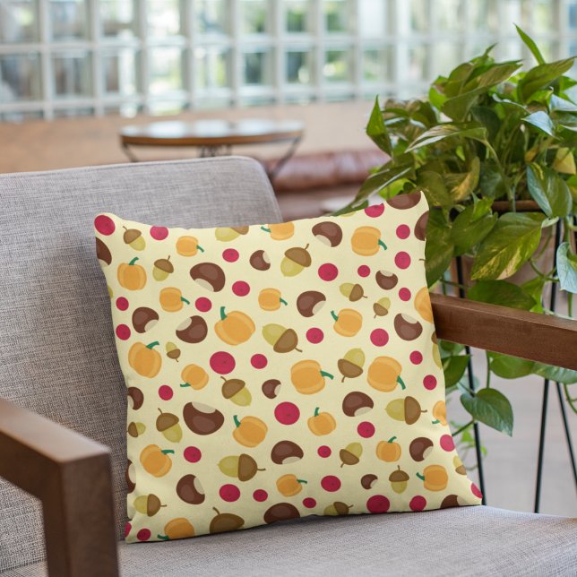 Coussin Automne Citrouille Automne Acorn Chestnut Berries  (Créateur téléchargé)