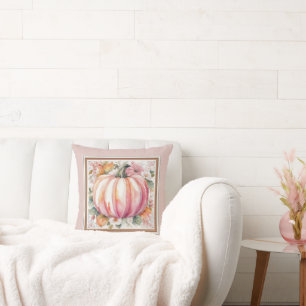 Coussin Automne Citrouille Floral