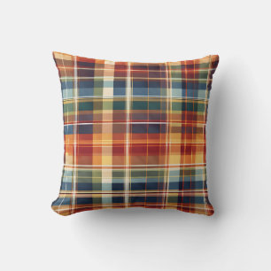 Coussin Automne Coloré Automne Thanksgiving Plaid