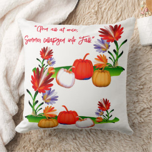 Coussin Automne Coloré Automne Vert Feuillage Citrouille F