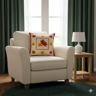 Coussin Automne Feuilles Accent - Cosy Rustique Décor Auto