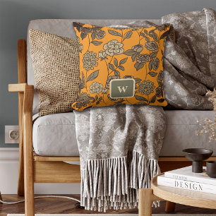 Coussin Automne Fleurs exotiques Personnaliser Monogramme