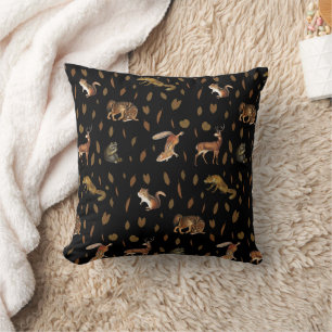 Coussin Automne Forêt Animaux Feuilles Automne Décor Autom