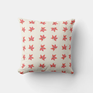 Coussin Automne Rouge Feuille Ferme Décor Cosy