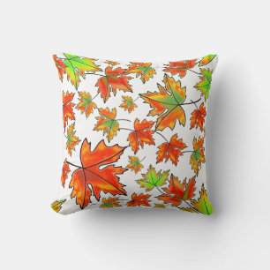 Coussin Automne rouge orange feuille érable feuille
