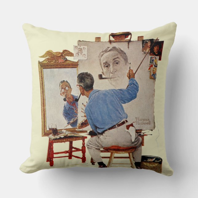 Coussin Autoportrait triple (Recto)