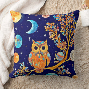 Coussin Autres oeuvres d'art des hibou : Merveilles célest