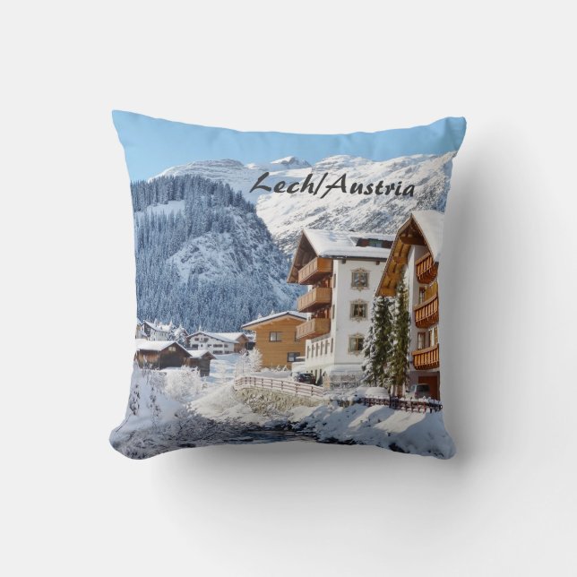 Coussin Autriche Lech am Arlberg Souvenir (Recto)