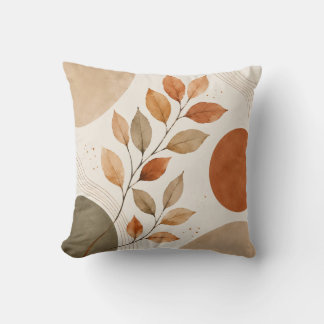 Coussin Autumn Botanical Leaves Decorative Pillow