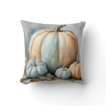 Autumnel Pastel Bleu Aquarelle Citrouille