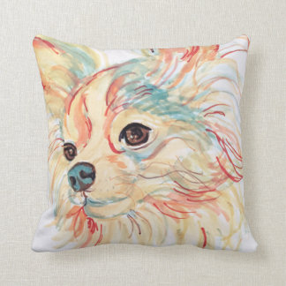 Coussin aux cheveux longs de chiwawa d'art de