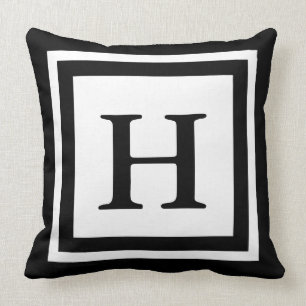 Coussin Avant et arrière décorés d'un monogramme - noir