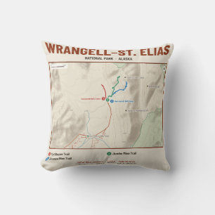 Coussin avec carte des sentiers du Parc national d