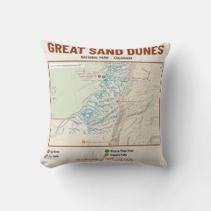 Coussin avec carte du Great Sand Dunes National Pa