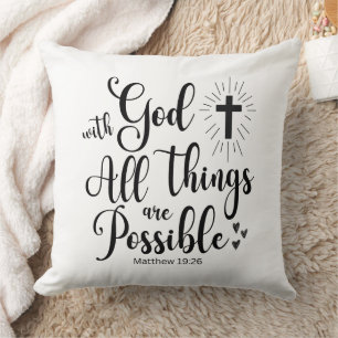 Coussin Avec Dieu toutes les choses sont possibles - Matth