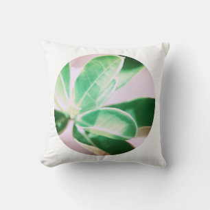 Coussin avec feuilles de Lily Kudu vert pâle