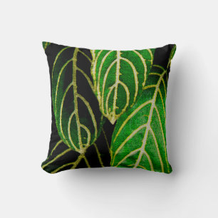 Coussin avec Feuilles Green Linke Designer