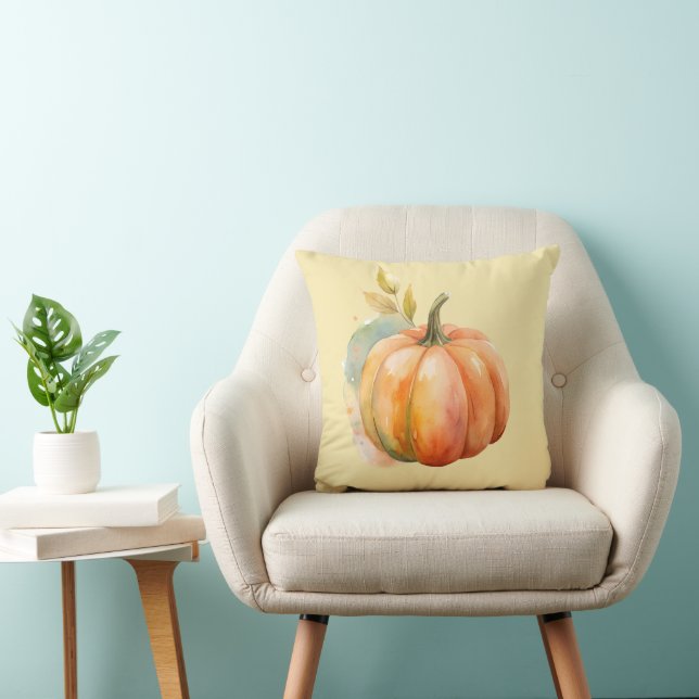 Coussin avec imprimé citrouille d'automne (Chaise)